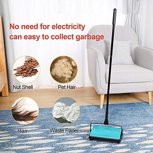 Yocada Carpet Sweeper with Brush for Home Office Cleaning