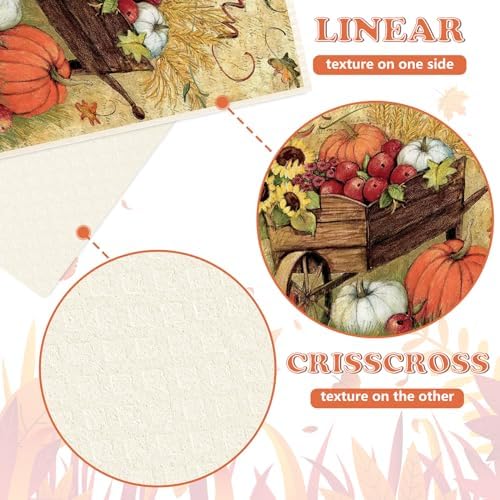 Swedish Style Dish Cloths 6Pcs Fall Themed Cotton Towels