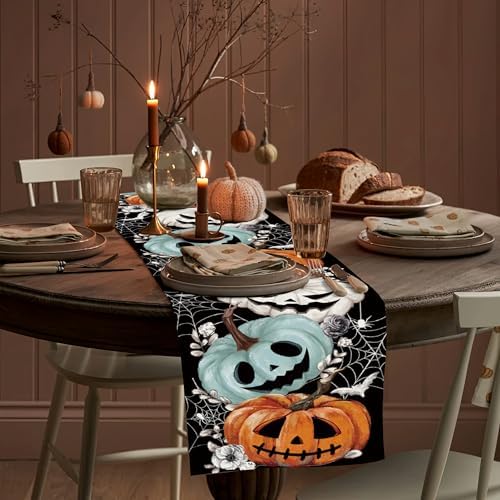 Baccessor Halloween Table Runner Spooky Design 13x72 Inch