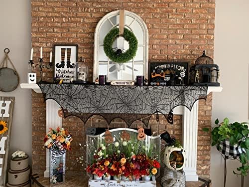 B-COOL Halloween Table Runners Black Lace 2 Pack 18x72inch