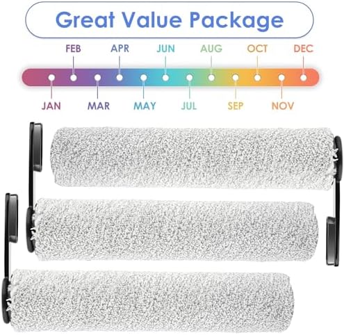 Roller Handle Not Detachable 3 Pack Replacement Brush Rollers