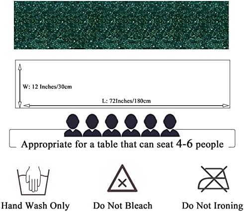 Emerald Green Sequin Velvet Table Runner - 12x72 Inches