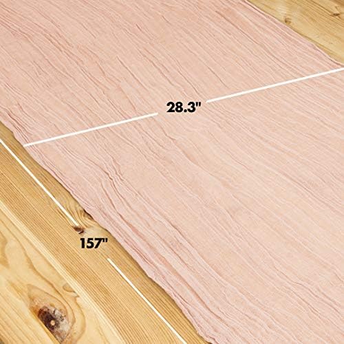 Blush Pink Cheesecloth Table Runner Extra Long 283x157 Inch
