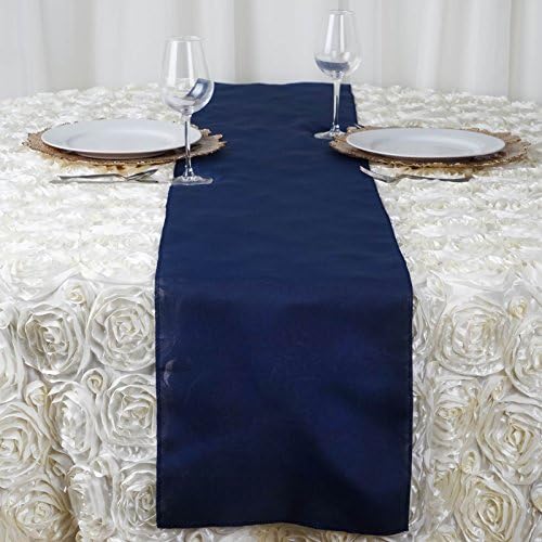 Navy Blue Table Runner 12x108 Inch Handcrafted Wedding Decor