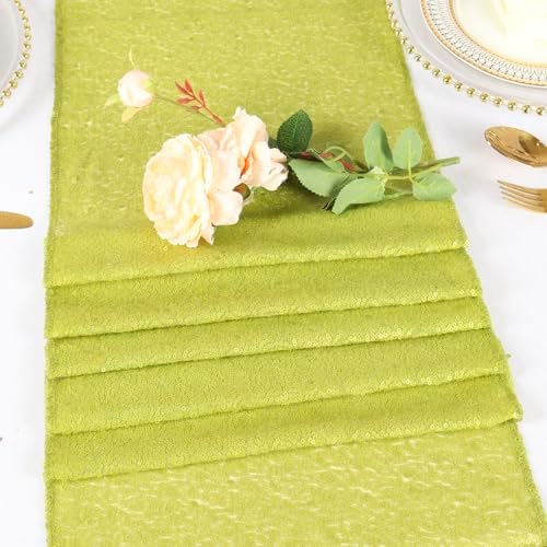 DUOBAO 12x108 Sequin Table Runner - Sparkly Lime Green Decor