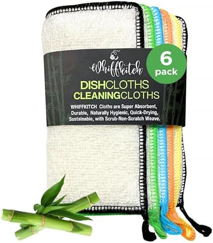 Whiffkitch Dishcloths Towels 6 Pack Multi Color