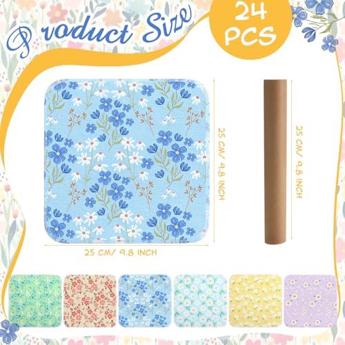 Tiamon 24 Pcs Reusable Daisy Dish Cloths