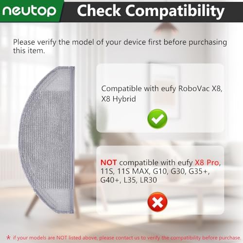 Neutop Washable Mopping Cloths Eufy RoboVac X8 Compatible 6 Pack