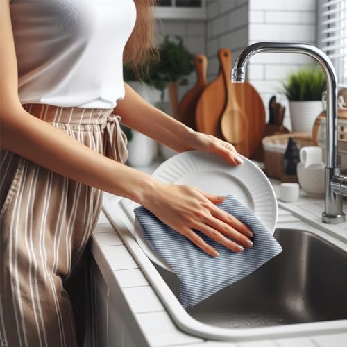 Ossano Kitchen Towels - Soft 100 Cotton Set of 4