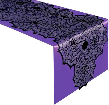 RunNico Halloween Spider Web Table Runner 72 x 18