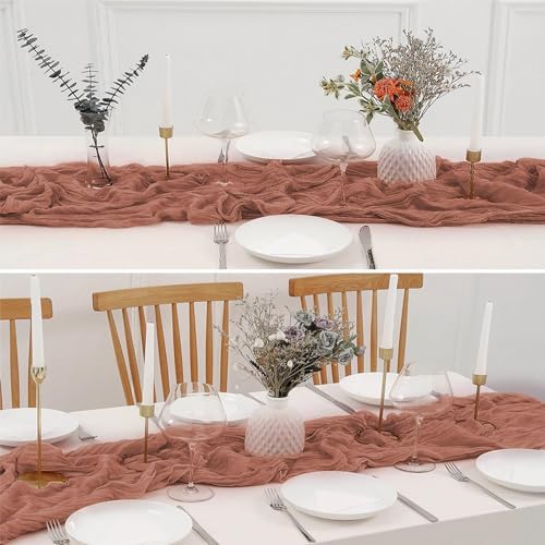 6 Pack Dusty Pink Cheesecloth Table Runners 10 Ft