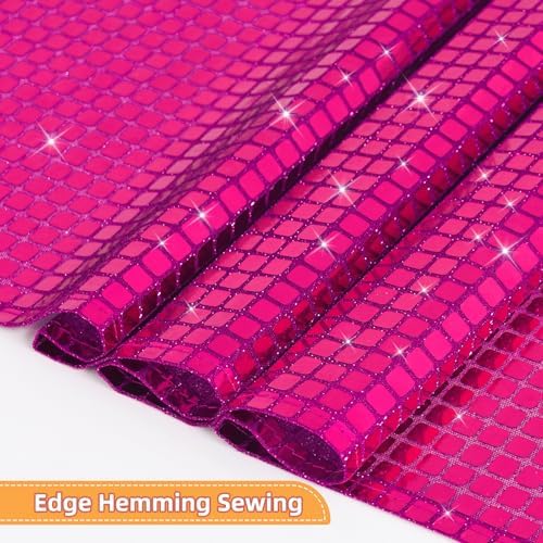 SquarePie Hot Pink Sequin Table Runner 12x108 Inches 2 Pack