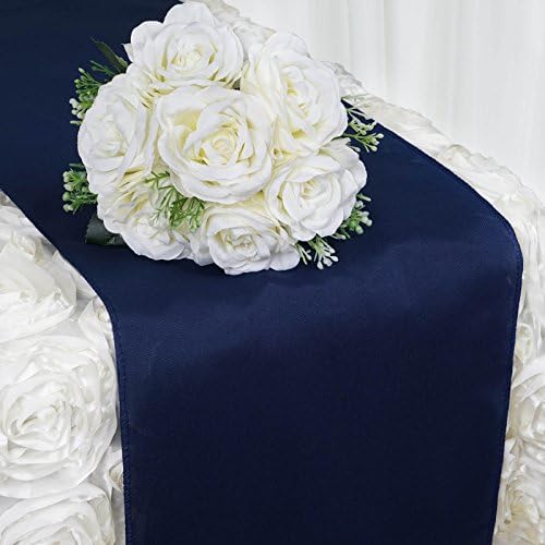 Navy Blue Table Runner 12x108 Inch Handcrafted Wedding Decor