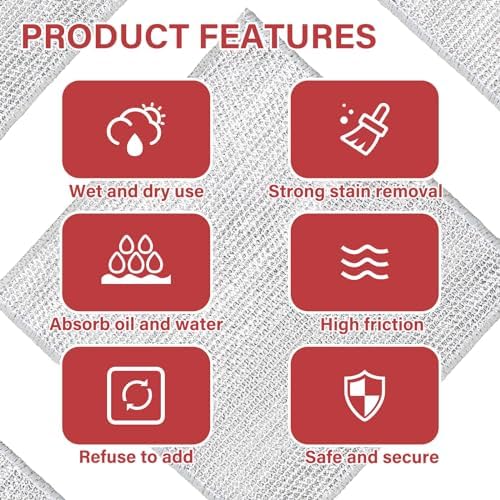 10 Pack Multi Functional Wire Dishcloth Double Layer Scratch Resistant Reusable Durable
