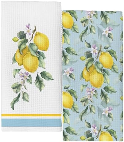 Yellow Lemon Seasonal Kitchen Towels Set of 2