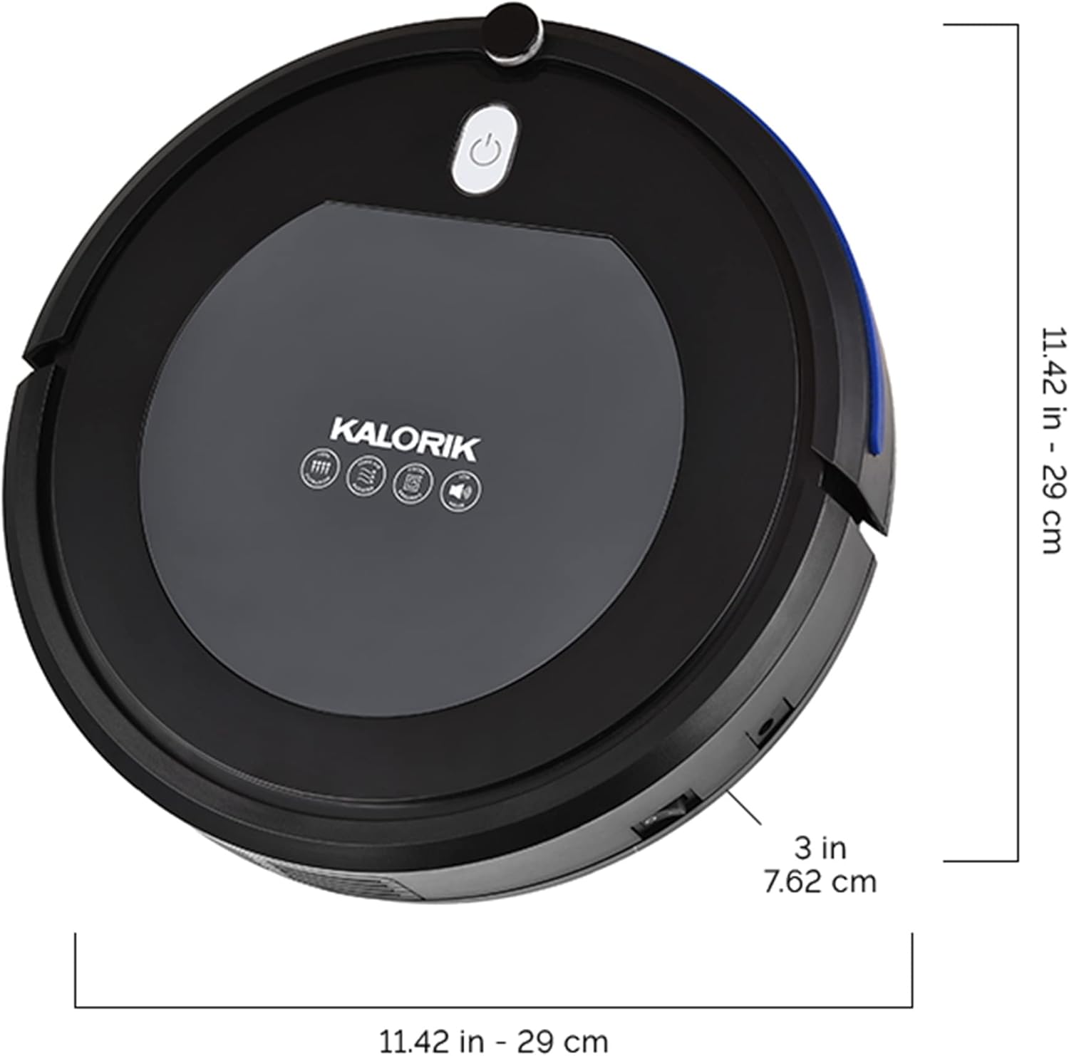 Kalorik Home Ionic Pure Air Rechargeable Robot Vacuum Black Gray