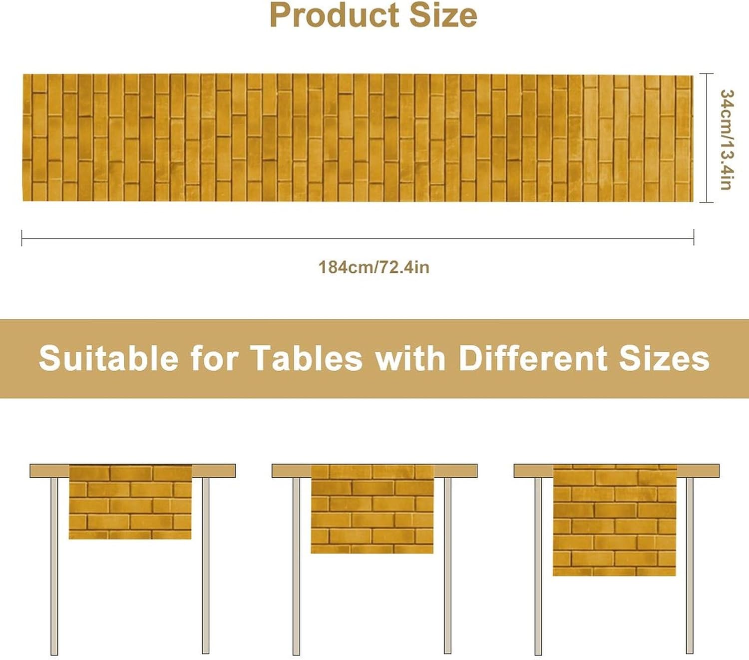 Yellow Brick Road Printed Table Runner Boho Decor 13x72 Inch