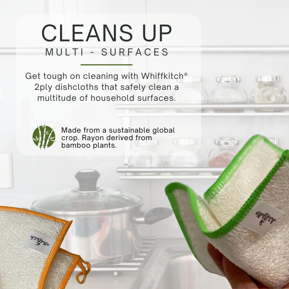 Whiffkitch Dishcloths Towels 6 Pack Multi Color