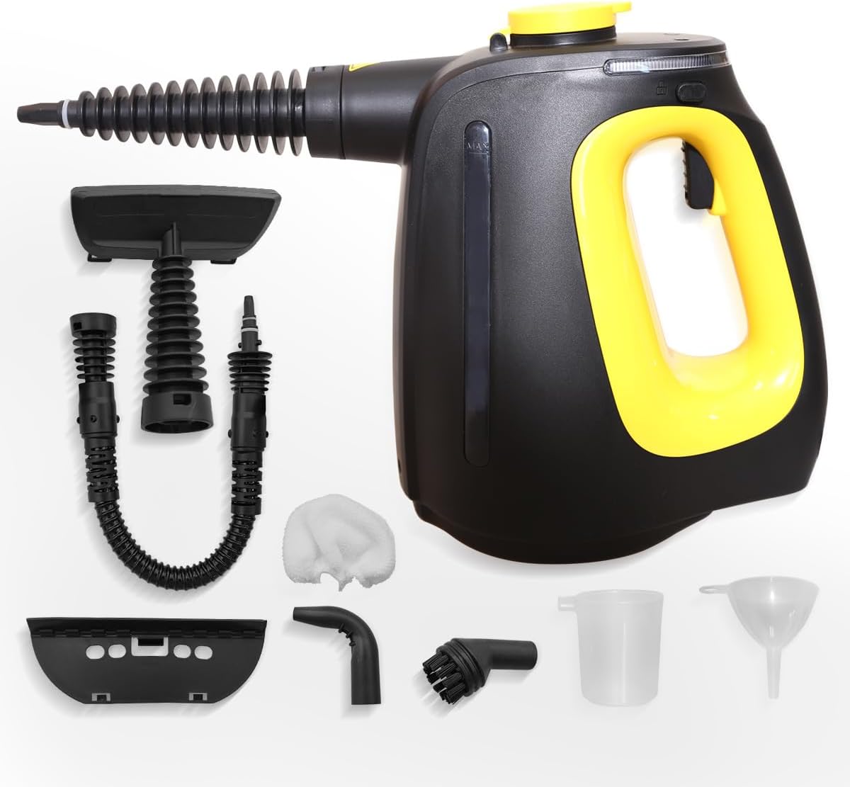 Yardeen 1350W Pressurized Handheld Steam Cleaner with 10-Piece Accessory Set