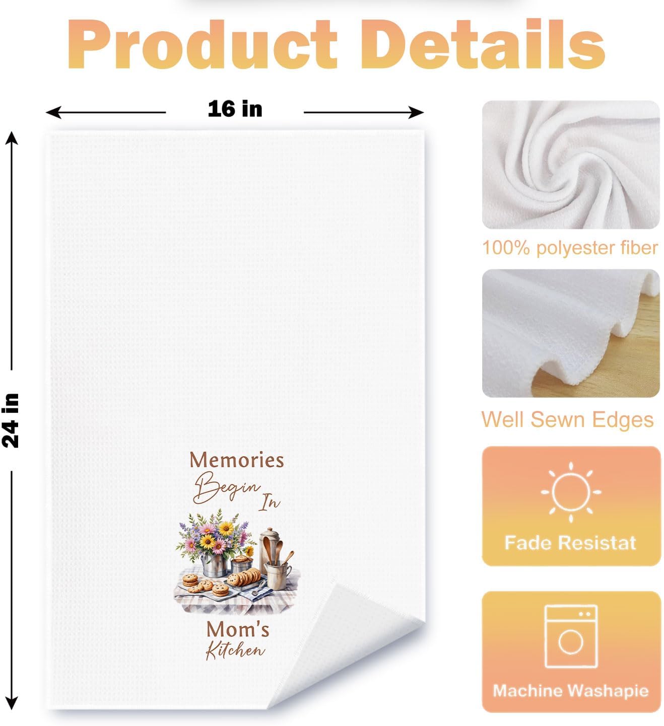 SkipTiger Moms Kitchen Towels 16x24 Inch