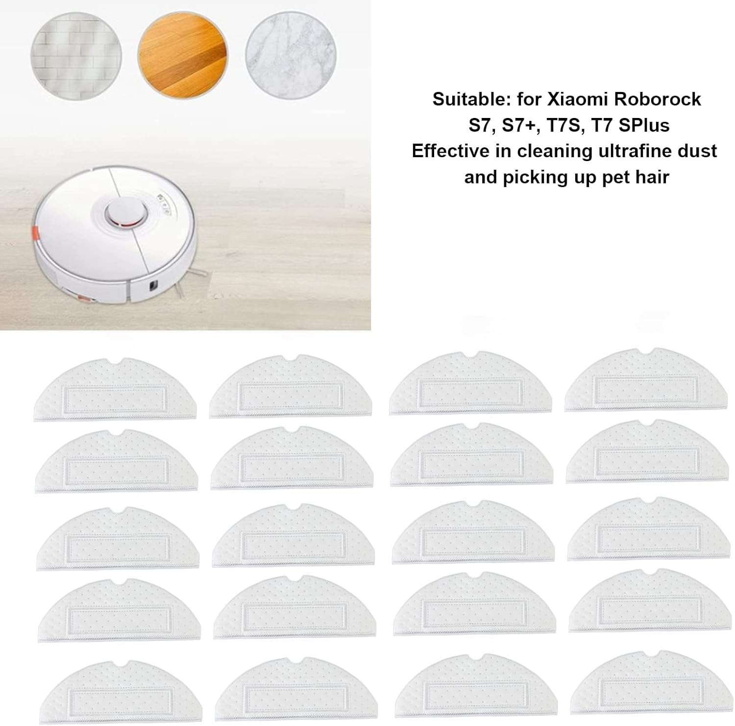 20pcs Roborock S7 Disposable Mop Pads Replacement Cleaning Pads