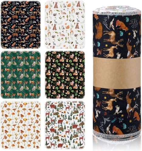 Redbaker 30 Pcs Reusable Paper Towels with Cardboard Roll