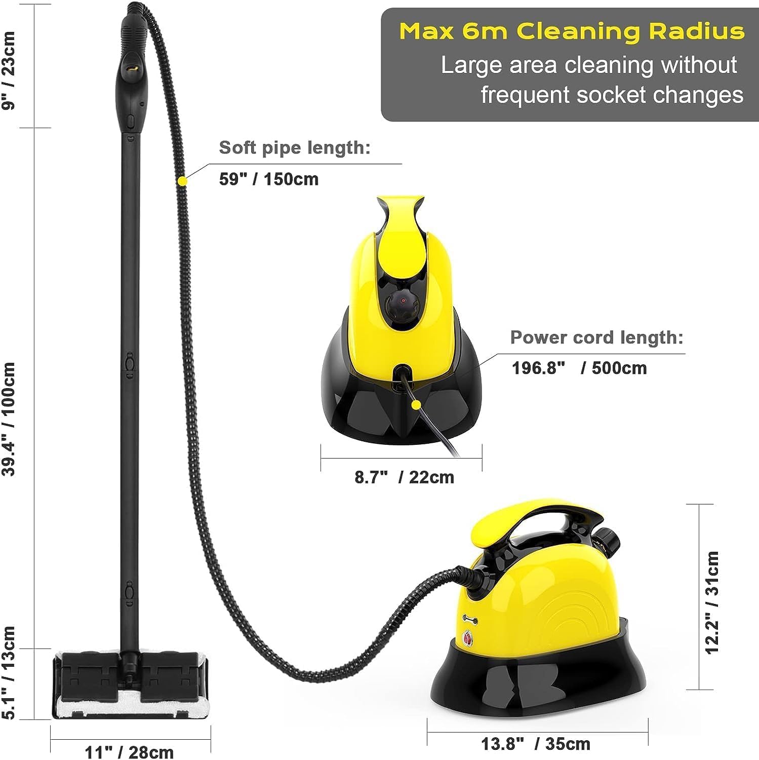 1500W Steam Cleaner for Car Seat Upholstery Sofa Bathroom Kitchen