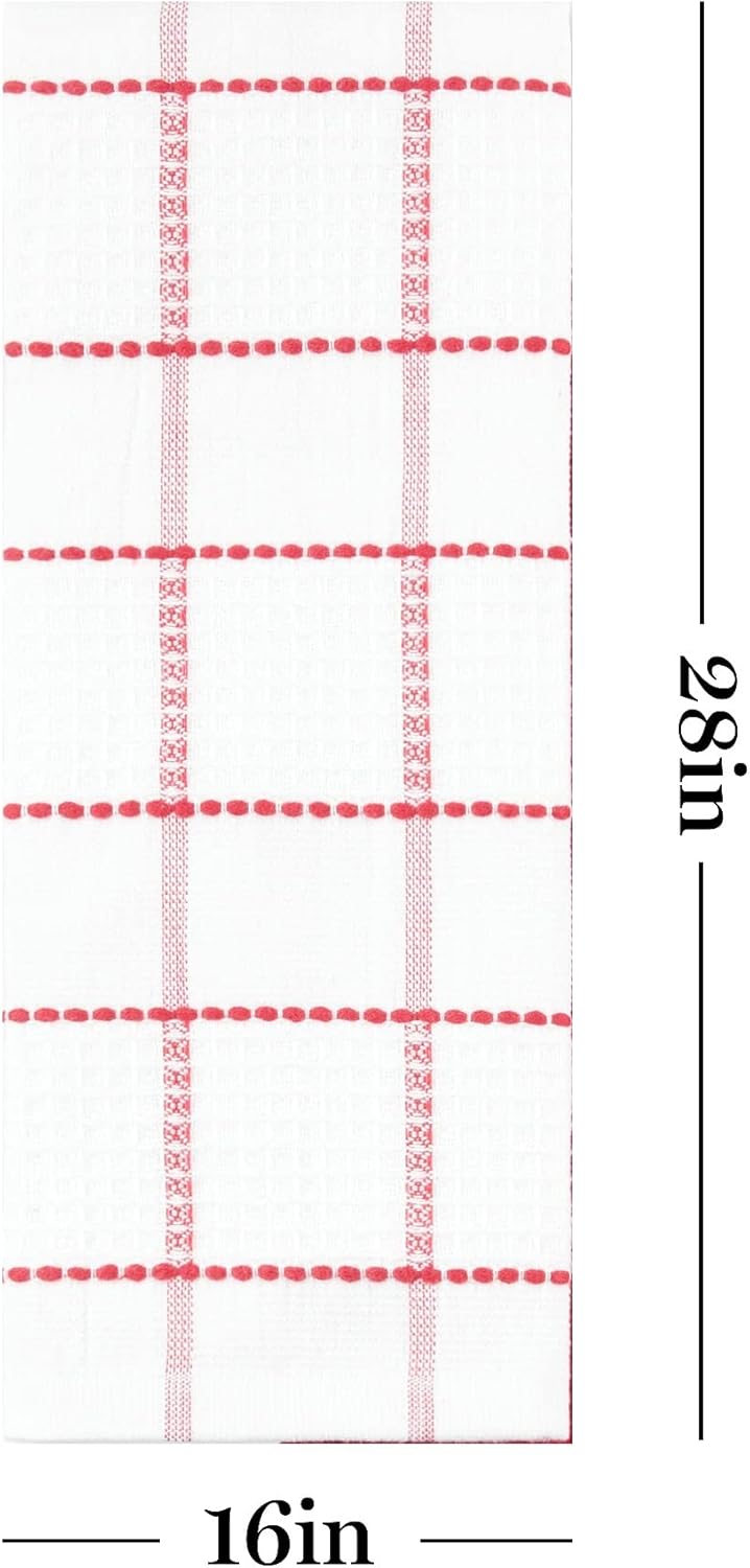 Martha Stewart Modern Waffle Kitchen Towel Set 6-Pack Red