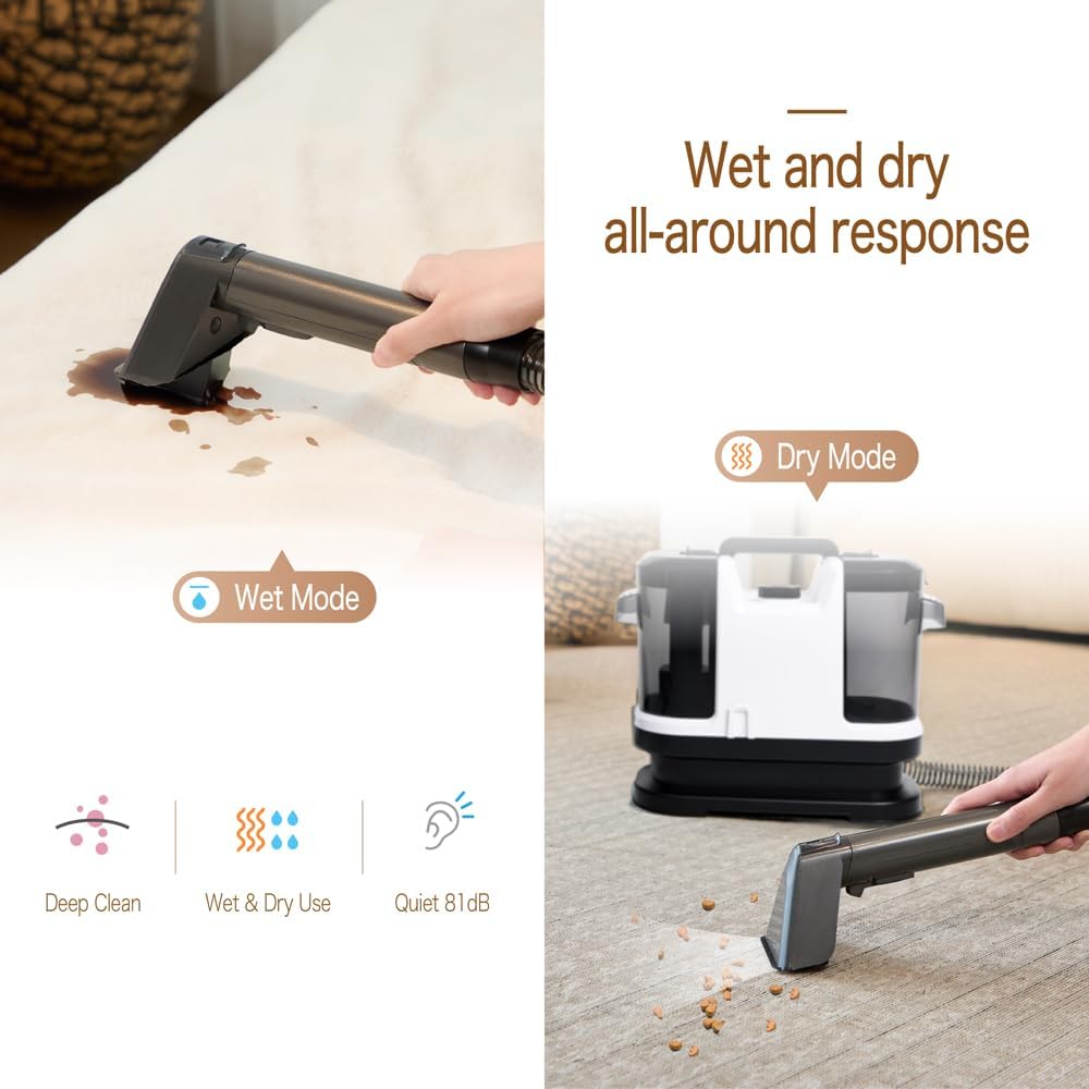 FXiaoy Carpet Cleaner with 18L Tank and 12KPa Suction