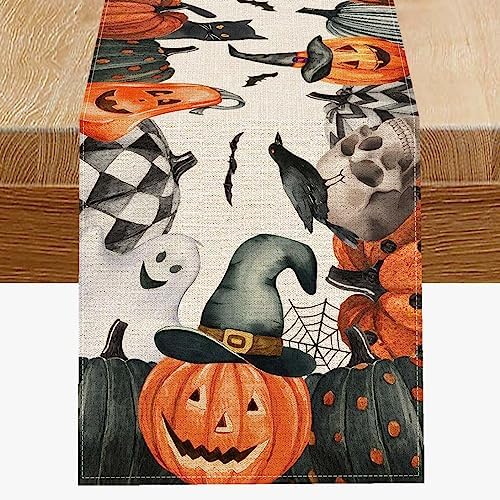 PANDICORN Halloween Table Runner 13x72 Inch