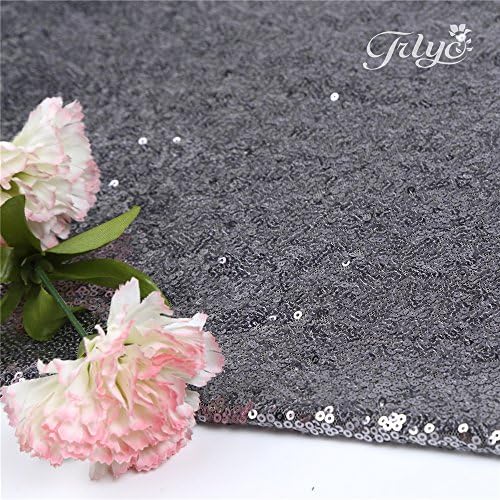 Trlyc Sequin Table Runner - 10 Packs 12x108 Inch Grey
