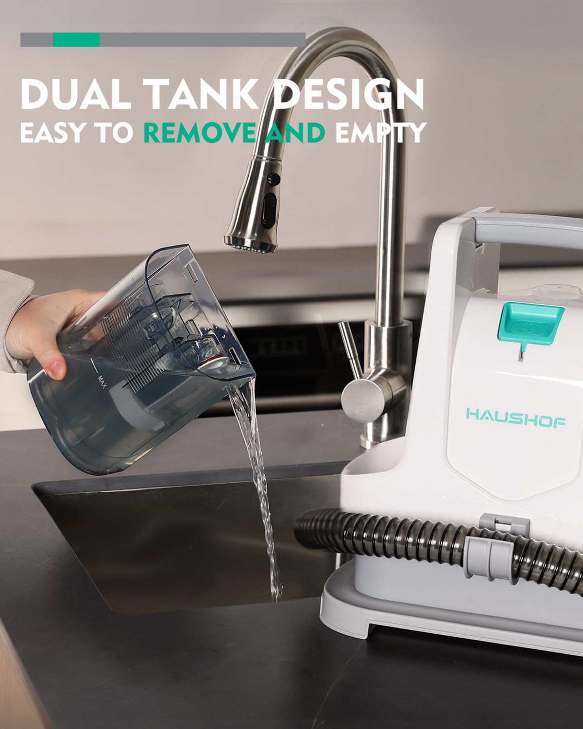 HAUSHOF Portable Carpet Spot Cleaner with 400W Motor