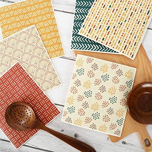 Whaline 6Pcs Boho Geometric Dish Towels