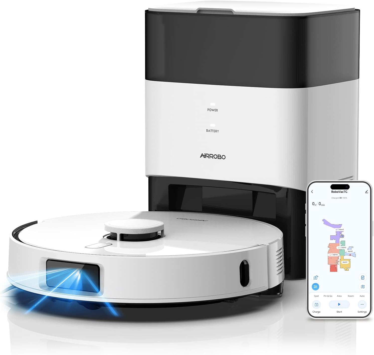 AIRROBO T30 Robot Vacuum and Mop with Self-Emptying