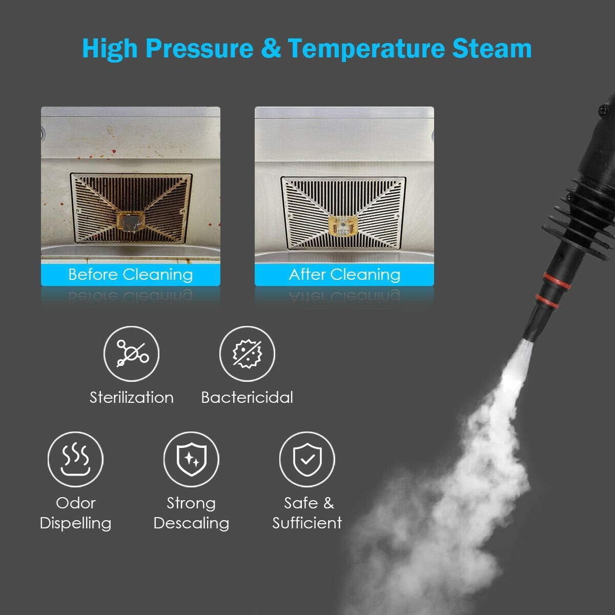 Goplus 1050W Handheld Steam Cleaner with Attachments