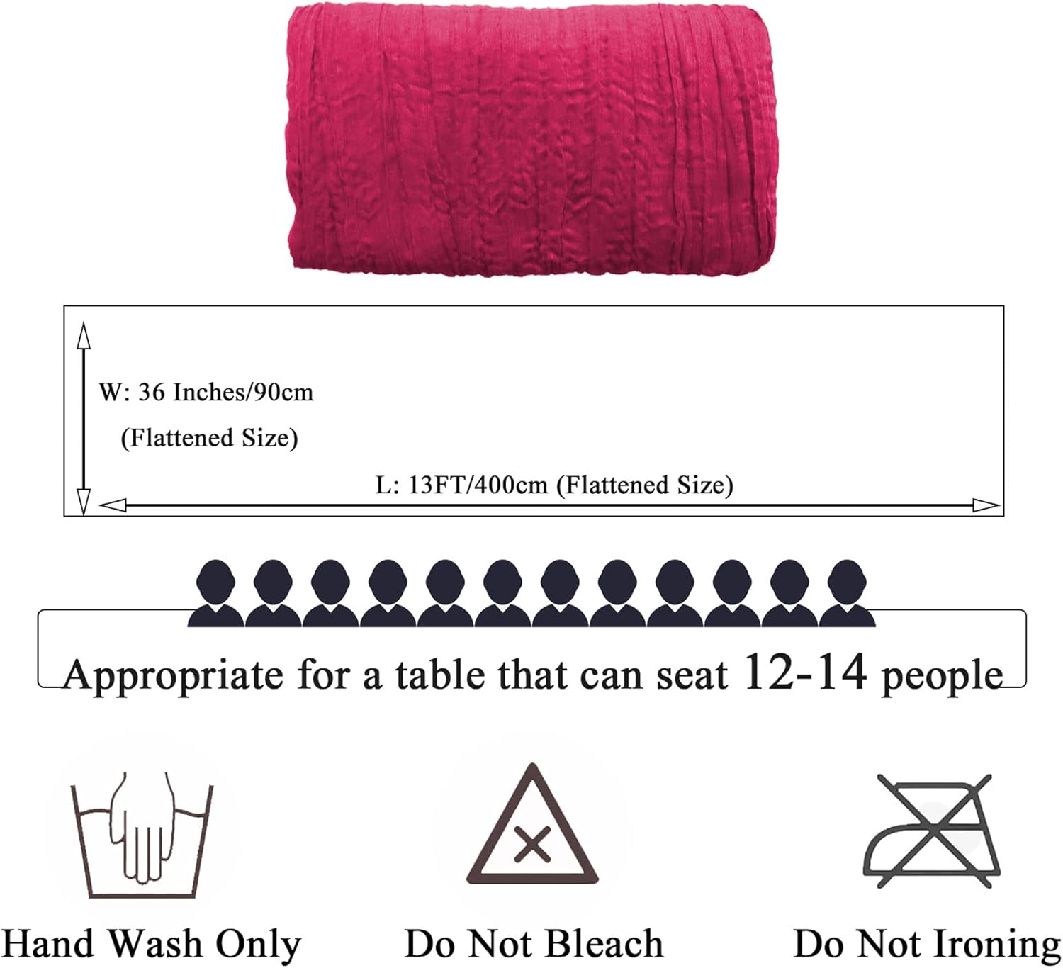 FUHSY Hot Pink Cheesecloth Table Runner 10 Pack
