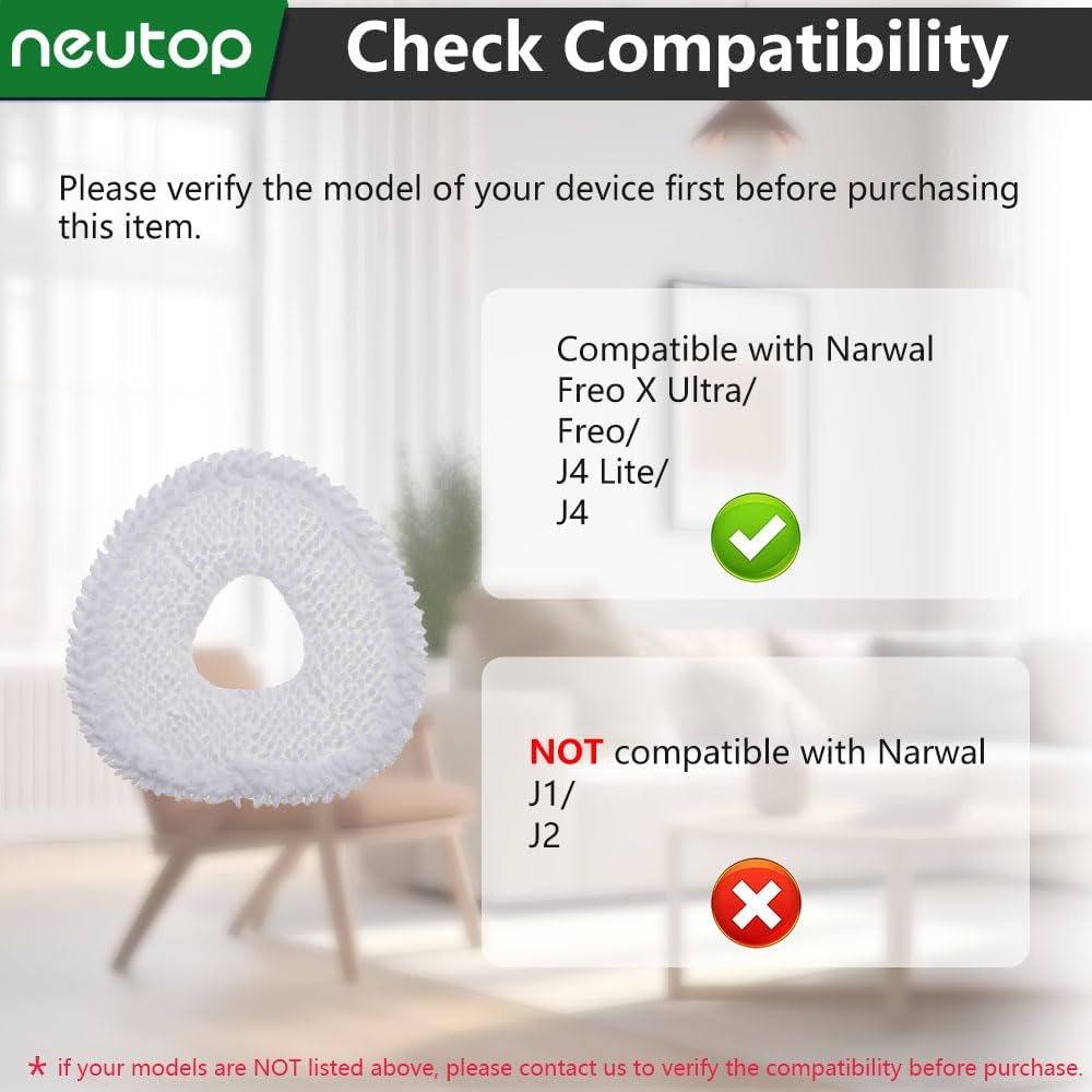 Neutop Mop Pads for Narwal Freo X Ultra 6 Pack Replacement