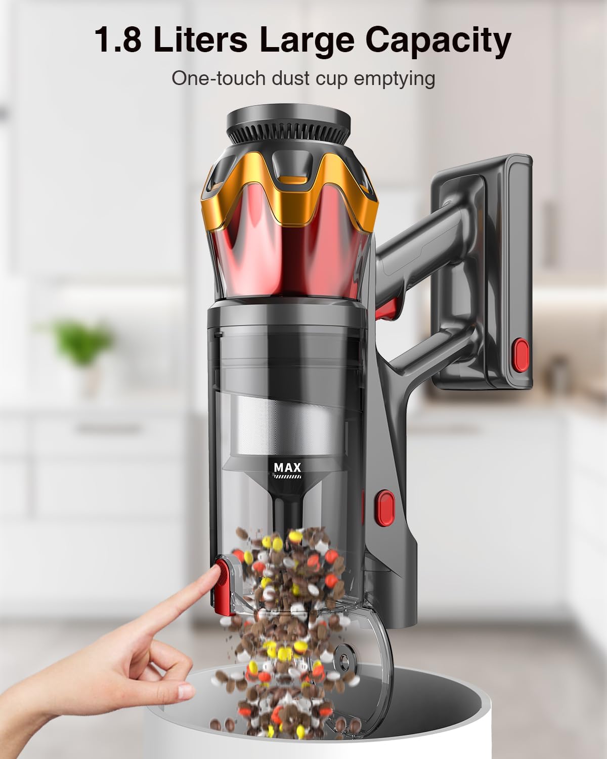 Cordless Vacuum Cleaner with 580W Power and OLED Touch Screen