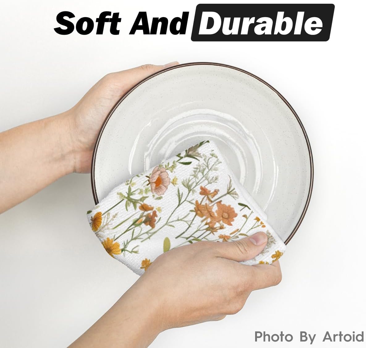 Artoid Mode Daisy Wild Flowers Dish Towels Set of 2