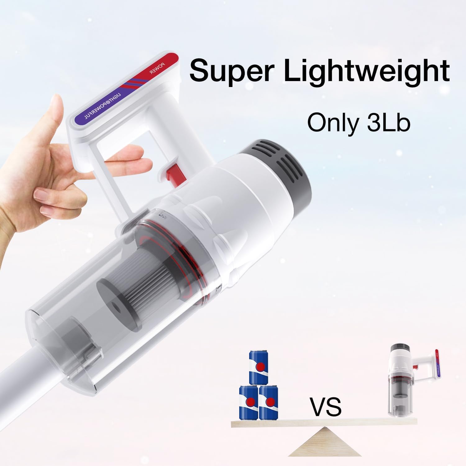 KEROMEE Ultralight Stick Vacuum 5-in-1 Powerful Suction