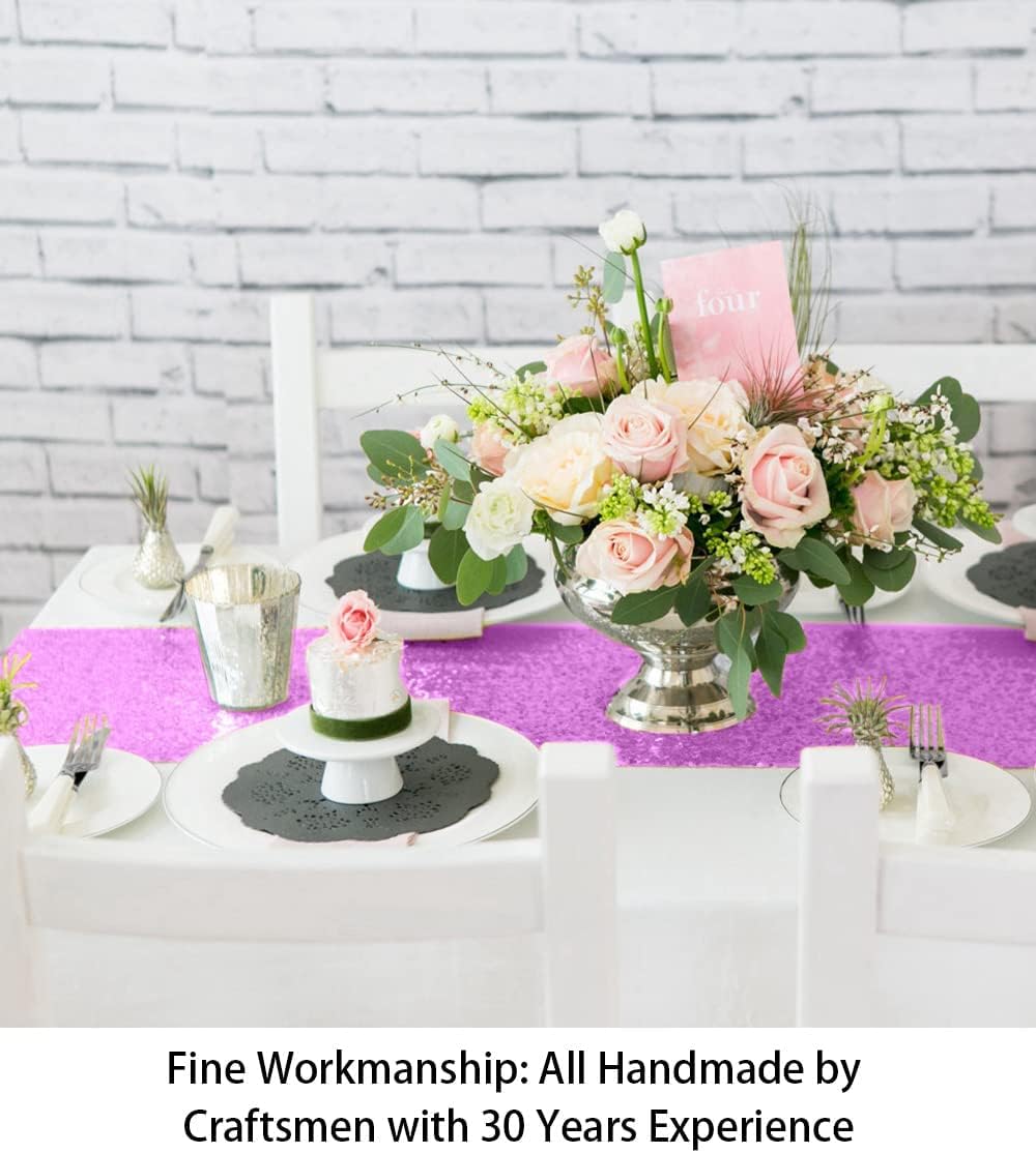 ShinyBeauty Lavender Sequin Table Runner 2pcs 12x72-Inch Wedding Decoration