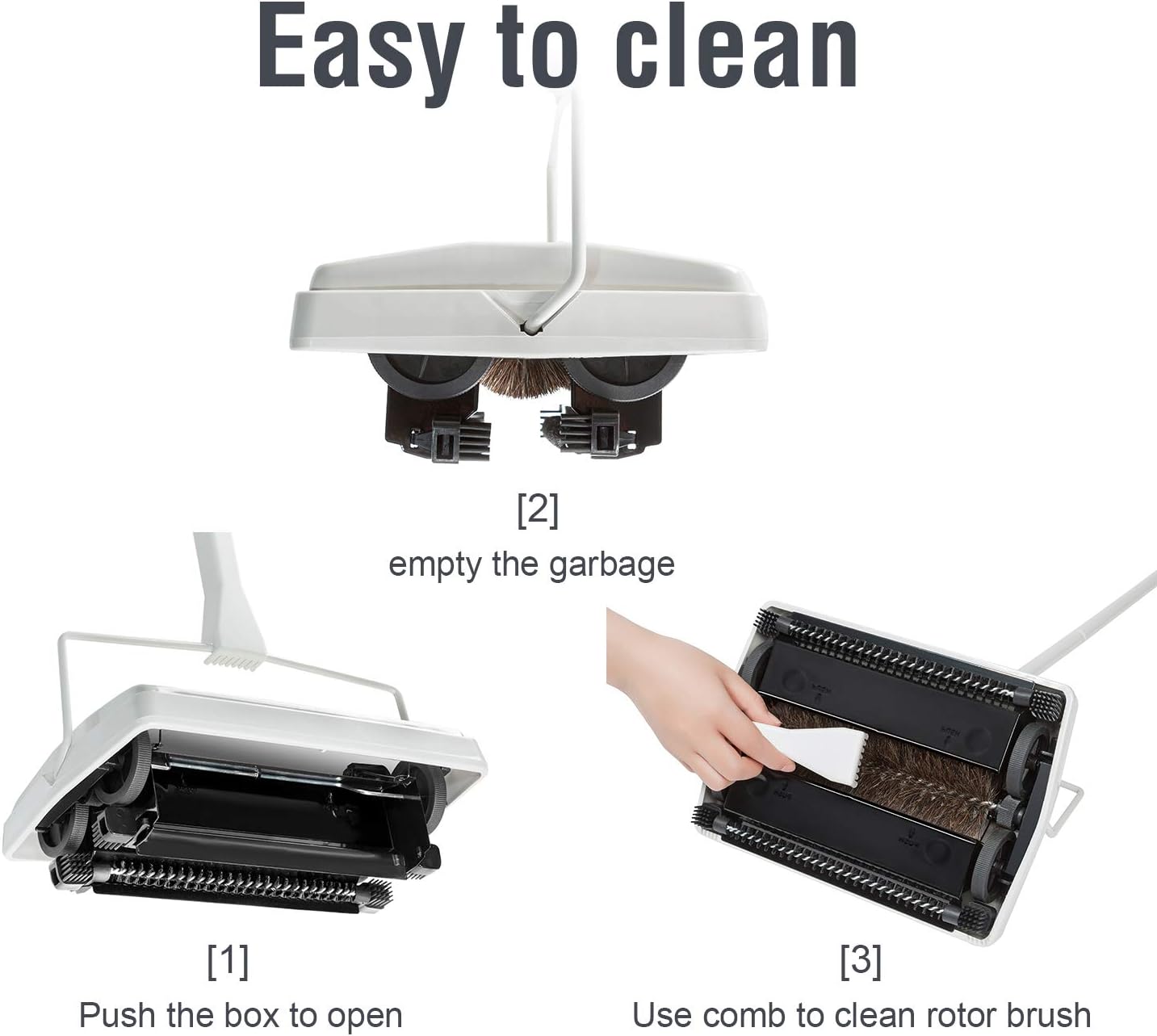 JEHONN Carpet Floor Sweeper with Horsehair Manual Non Electric