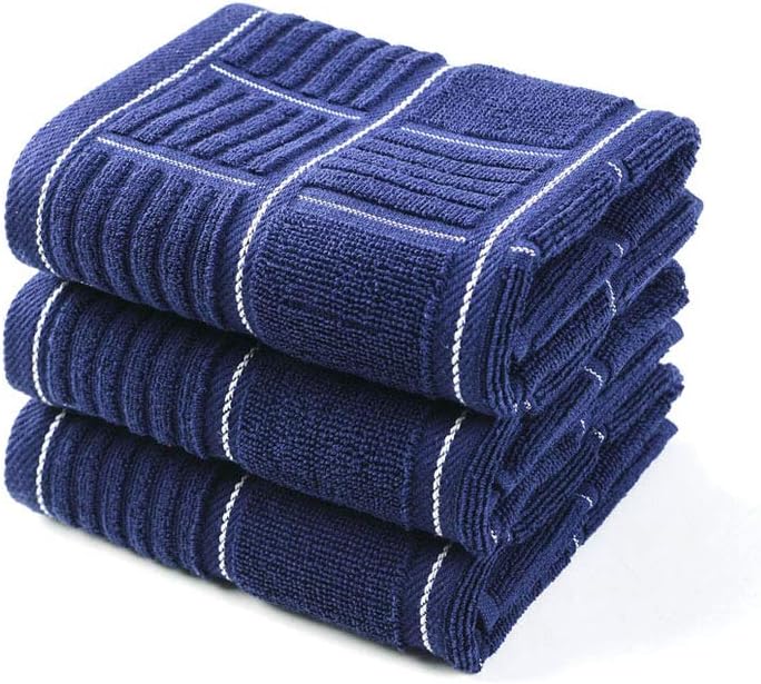 Anyi 100 Cotton Dish Towels Set of 3 Navy