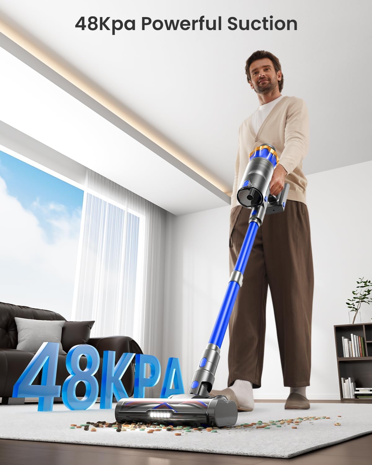 JELLYPIG Cordless Vacuum Cleaner 580W 48KPA 65Mins
