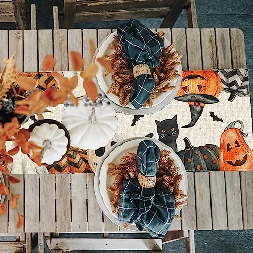 PANDICORN Halloween Table Runner 13x72 Inch