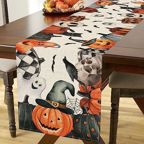 PANDICORN Halloween Table Runner 13x72 Inch