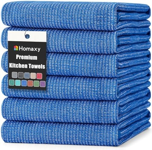 Homaxy Premium Kitchen Towels 6 Pack Blueberry