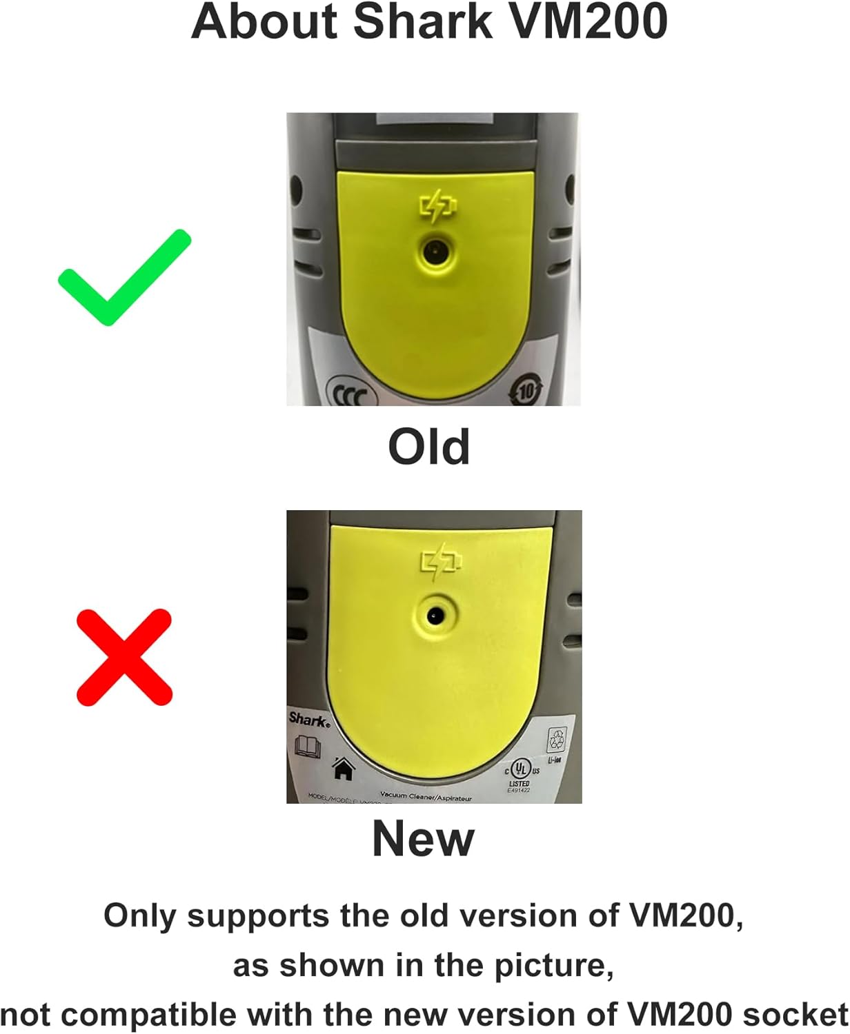 Charger for Shark Vacmop VM200 Old 108V Li-ion Battery