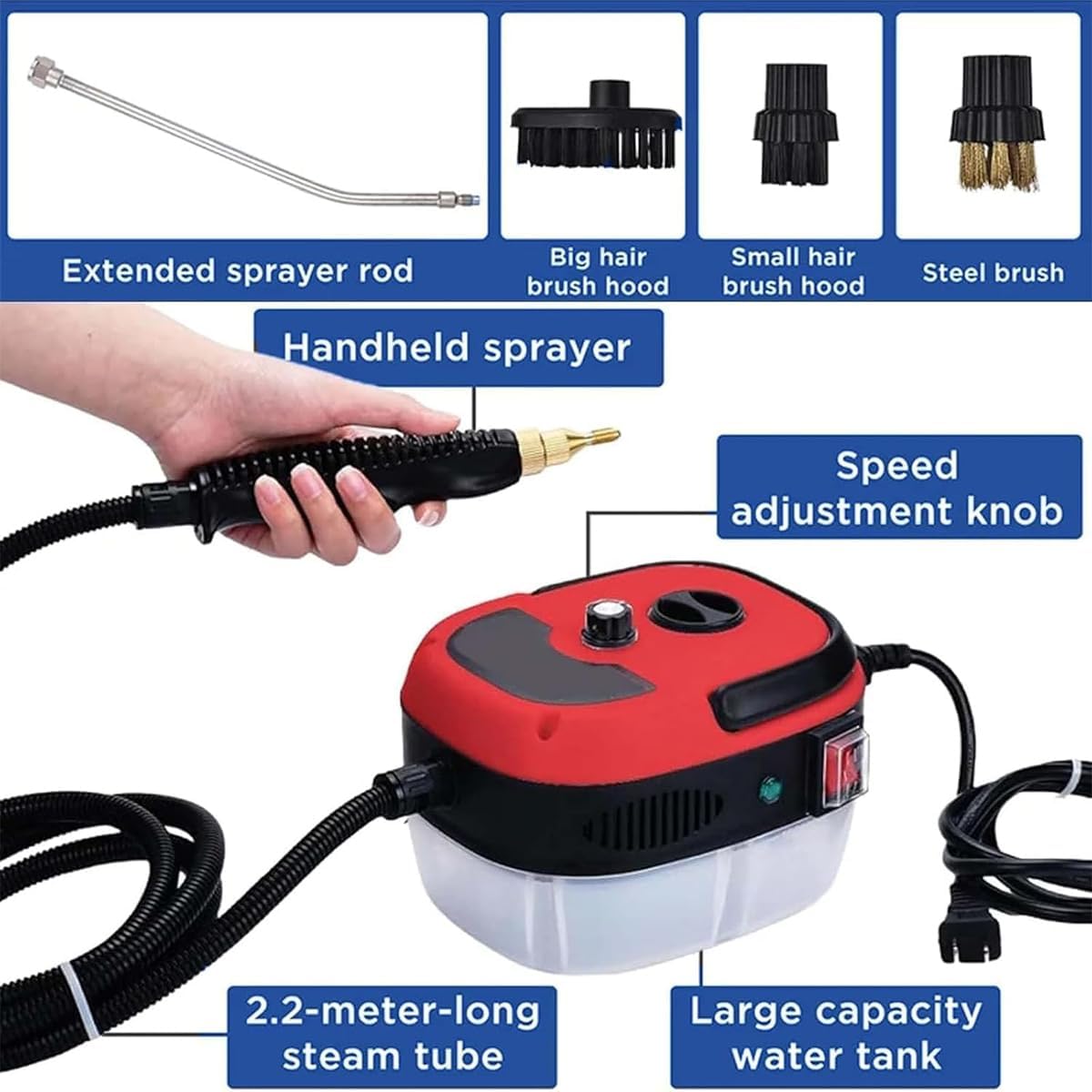2500W High-Temp Portable Steam Cleaner for Home Use