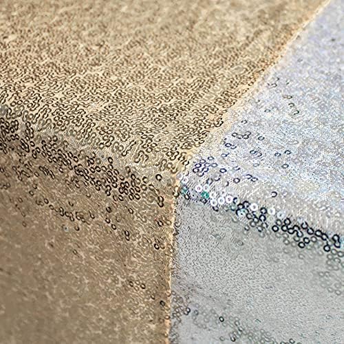 Champagne Sequin Table Runner 12x108 Inch Sparkly Decor